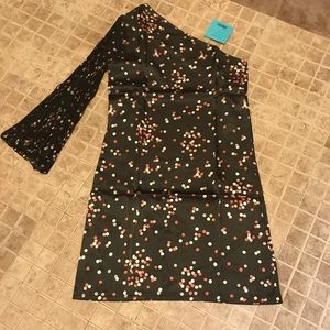 One sleeved cute cold shoulder dress